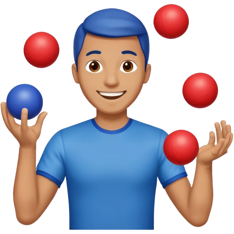 circus juggler putin juggling balls blue and white and red emoji