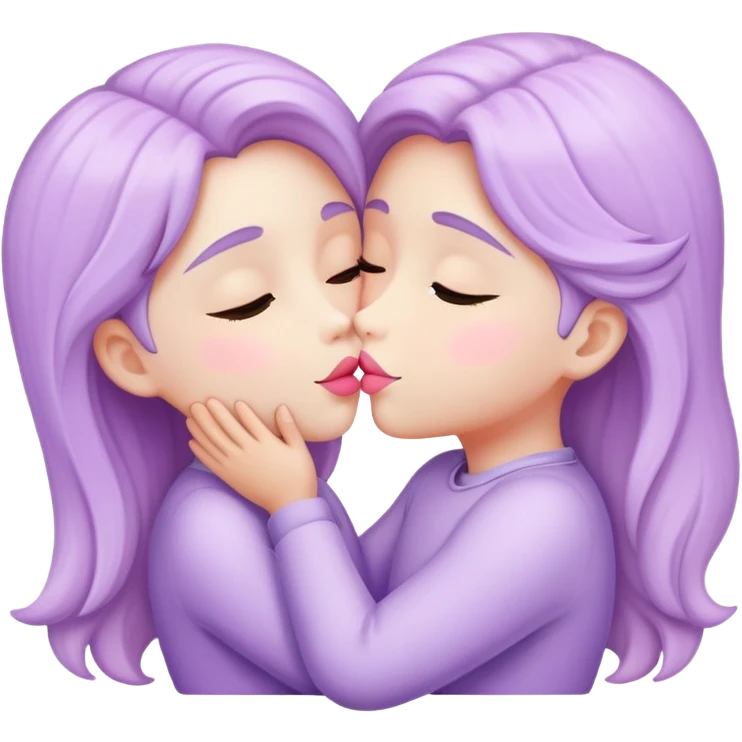 lilac pastel kiss emoji