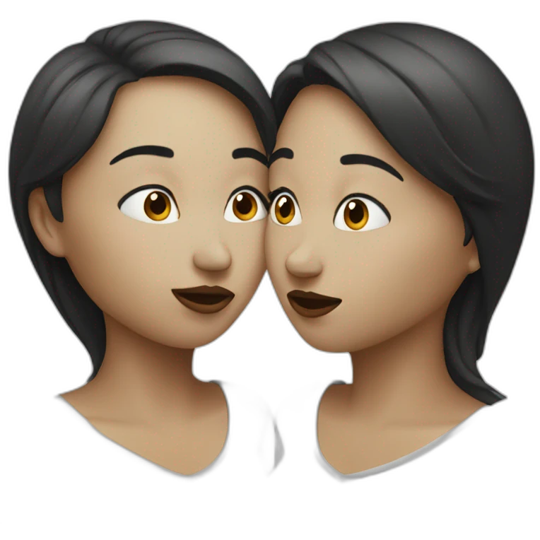 Two women kissing emoji