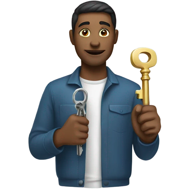 man with a key emoji