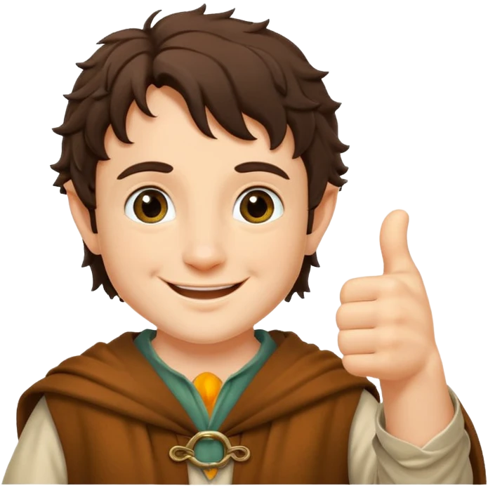 Frodo from lord of the ring doing a thumb up emoji