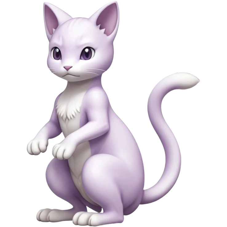 Mewtwo wearing a white cat emoji