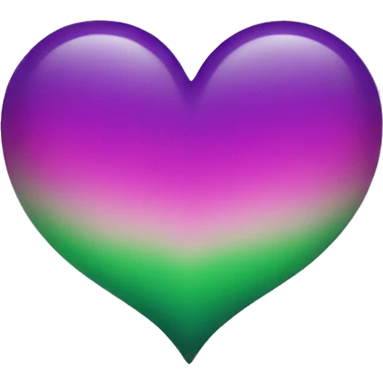 Green purple magenta ombré heart  emoji