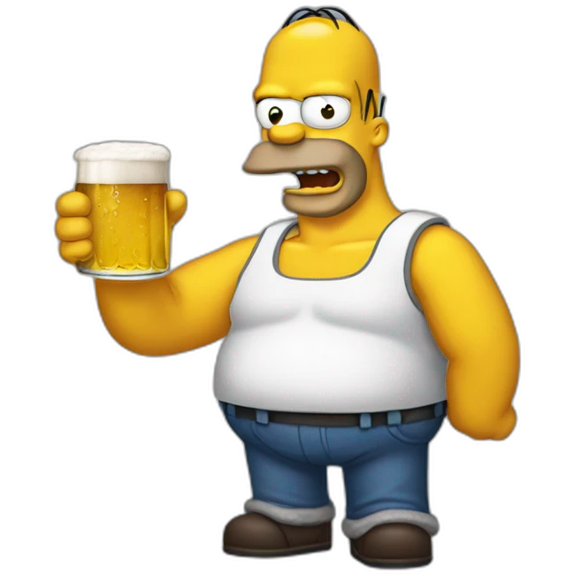 Homer avec une biere emoji