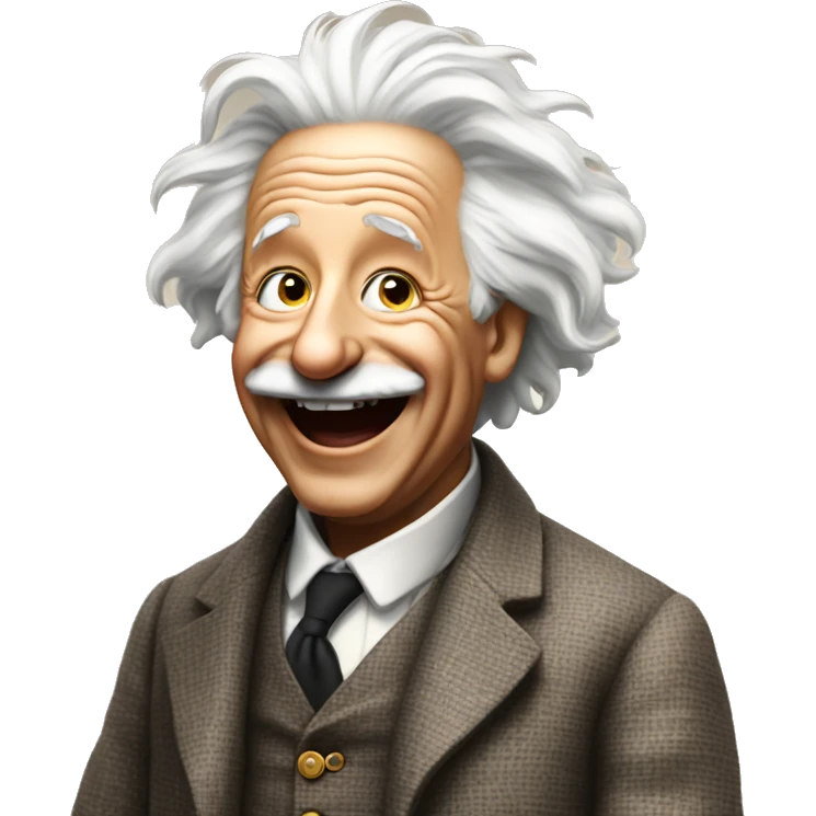 Einstein laughing emoji