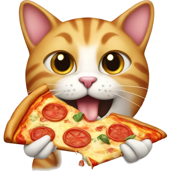 Cat eating pizza emoji