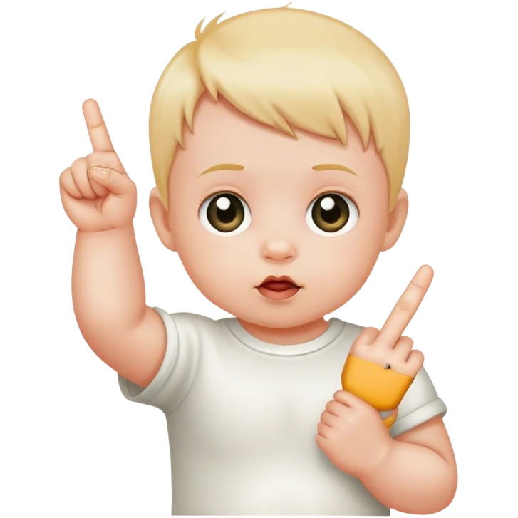 Baby with middle finger emoji
