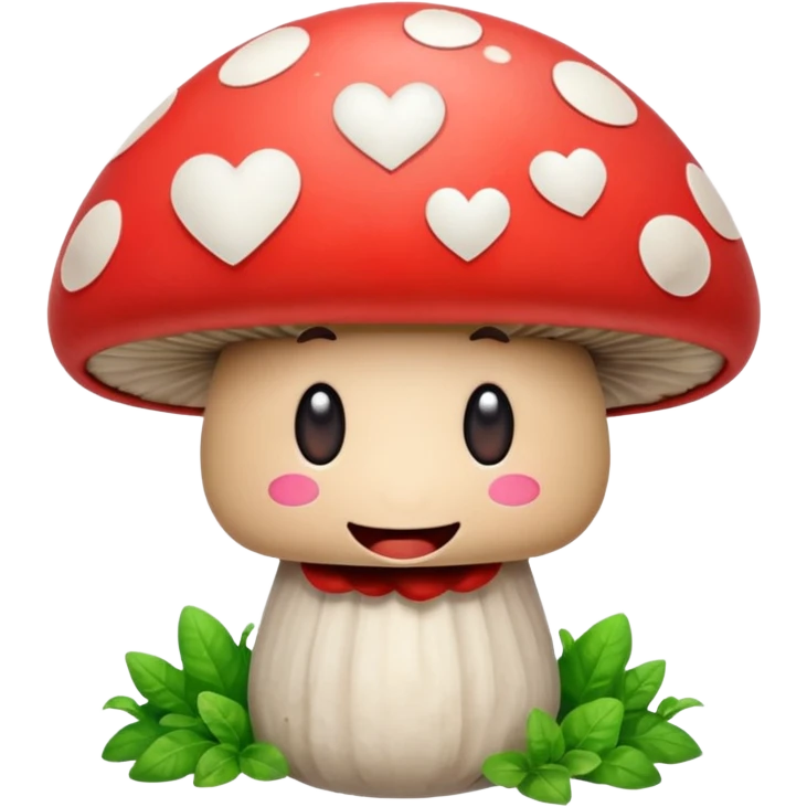 Smiling mushroom with a broken heart emoji next to it emoji
