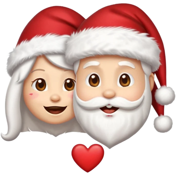 Make an emoji of a Santa Claws couple but with hearts falling on top emoji