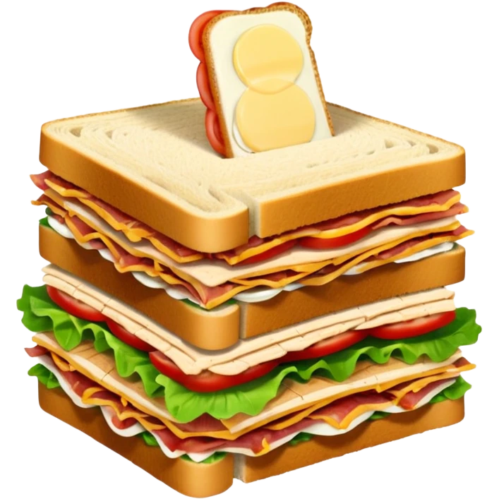 tall layered club sandwich with visible slices emoji