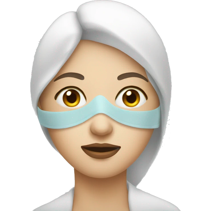 Lady wearing under eye mask emoji