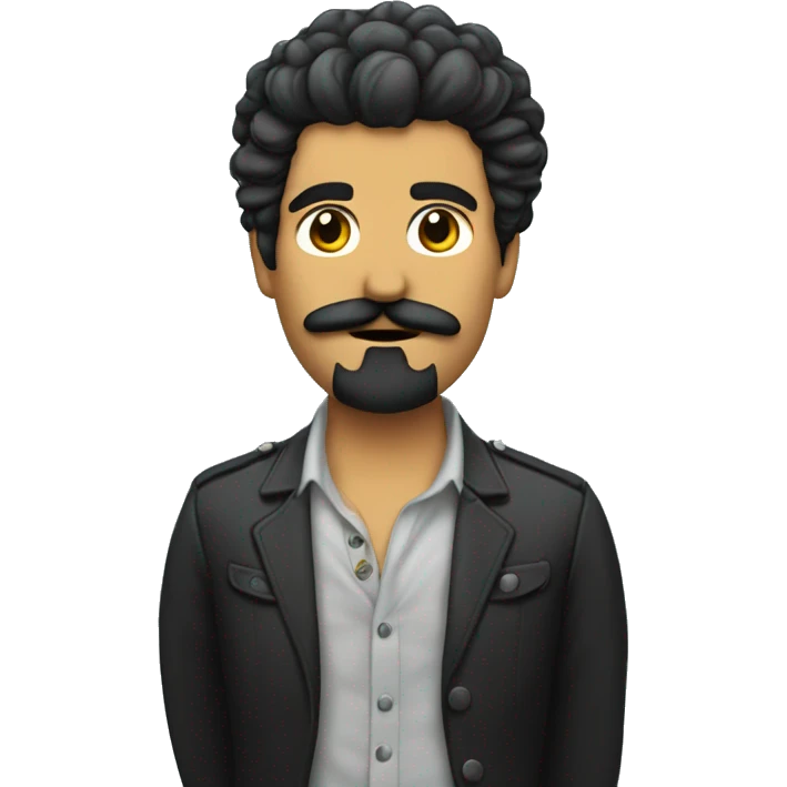 peluquero con barba y bigote que le gusta el rock emoji