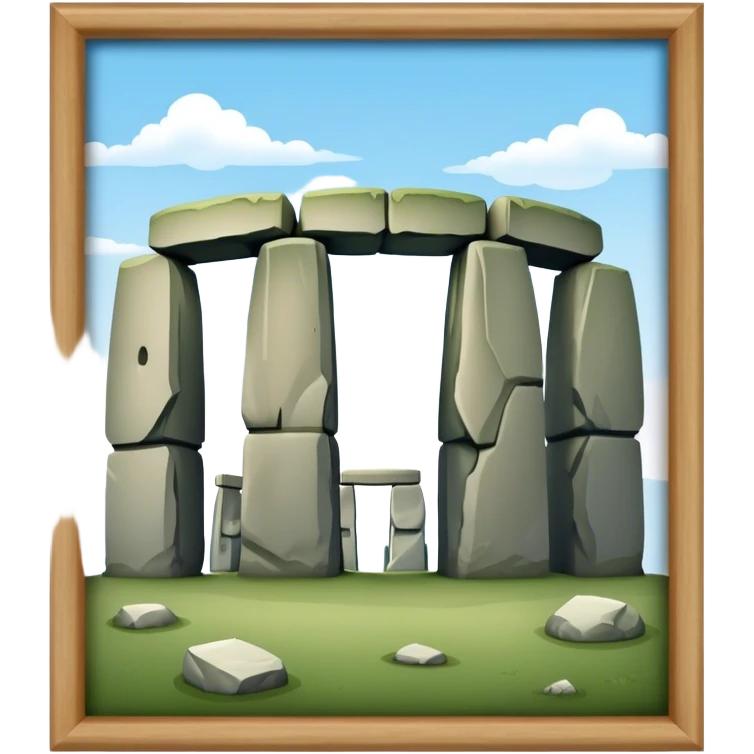 Stonehenge Landmark Emoji – Showing the prehistoric stone circle with a natural sky backdrop. emoji