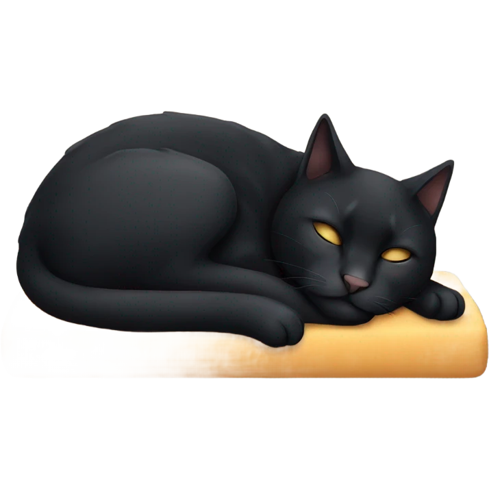 Black cat sleeping emoji