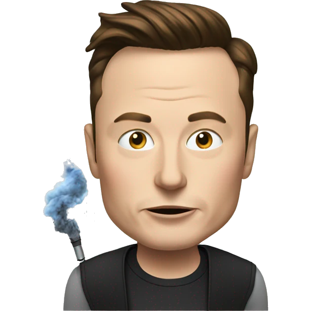 elon musk with vape emoji