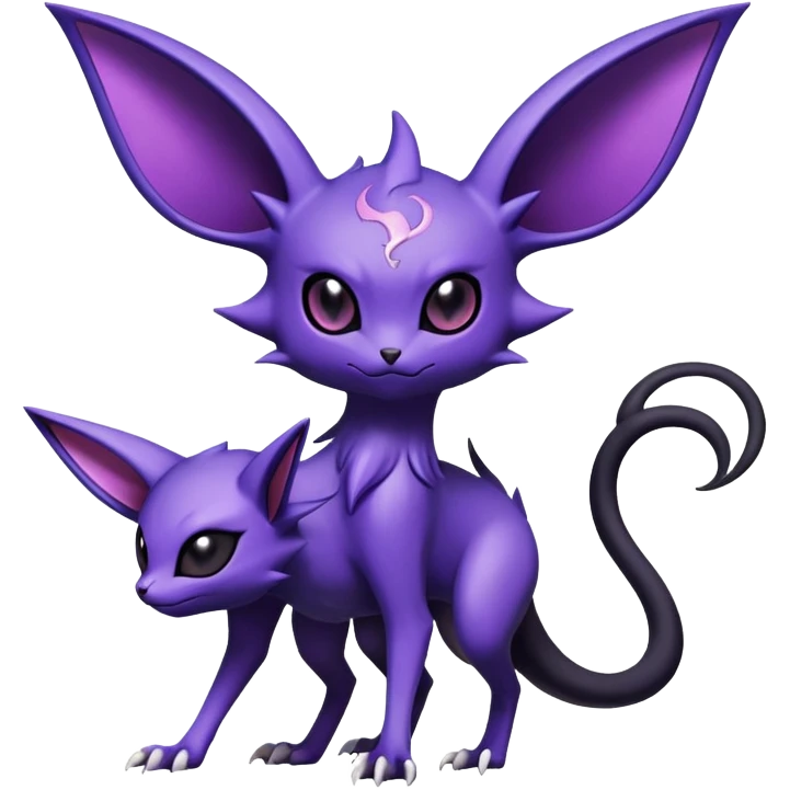 Shiny Exotic Badass Royal Mysterious Gothic Noibat-Espeon-Pokémon-Fakémon-hybrid-creature (full body) emoji