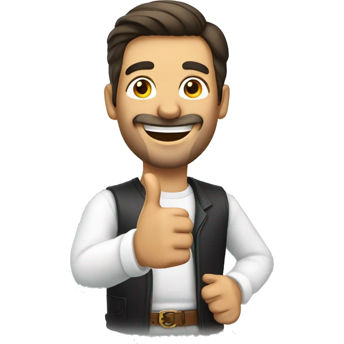 Smiling Spanish man showing thumbs up  emoji