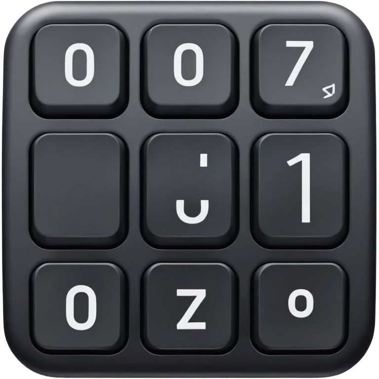 Number 0 keycap, keyboard button with the digit zero emoji