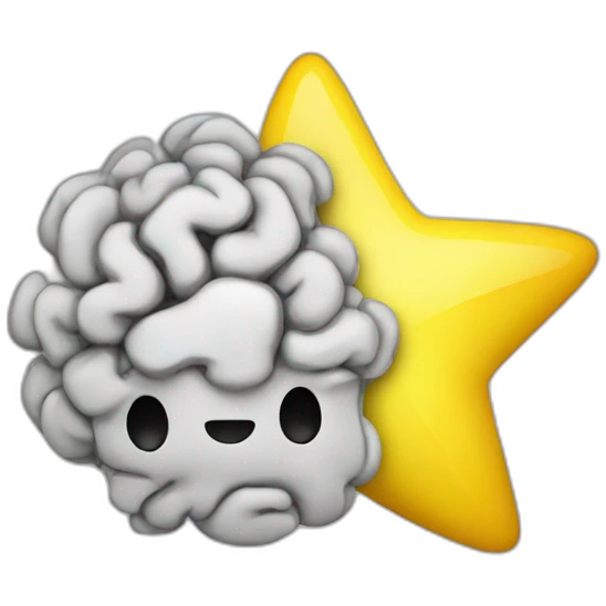 A yellow star with a brain inside emoji