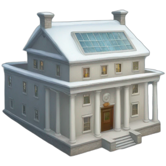 Museum in winter island emoji