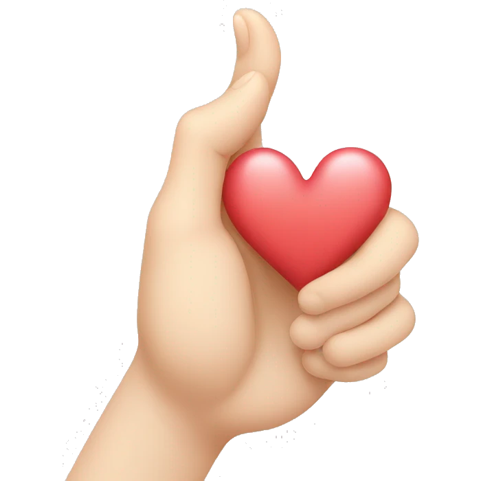 Heart with thumb Korean style emoji