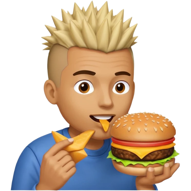 fast-food lover man  with spiky hair mohawk  emoji