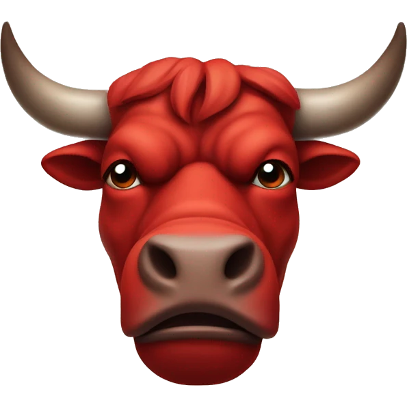 Red anthropomorphic brutal bull emoji