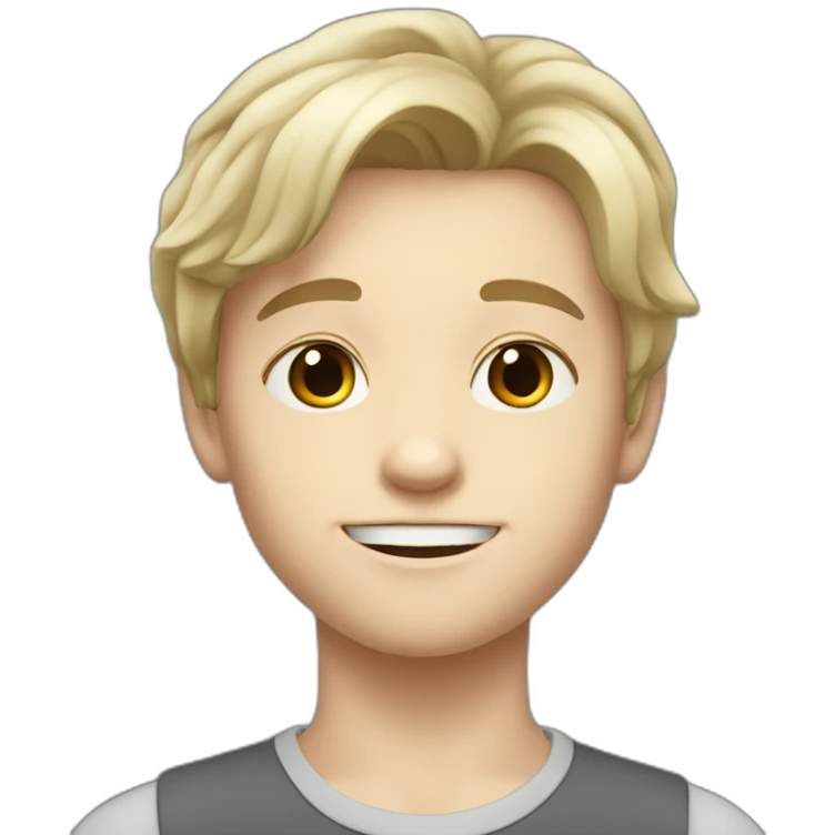 A young, white-skinned boy with soft, medium-length hair emoji