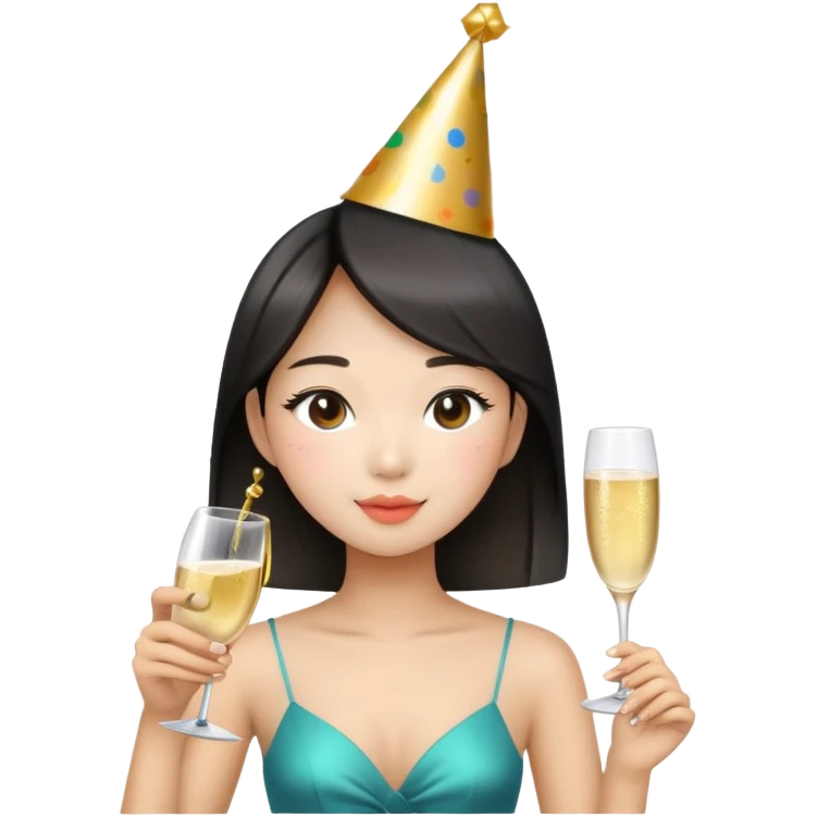Pretty Asian girl  21st birthday  emoji