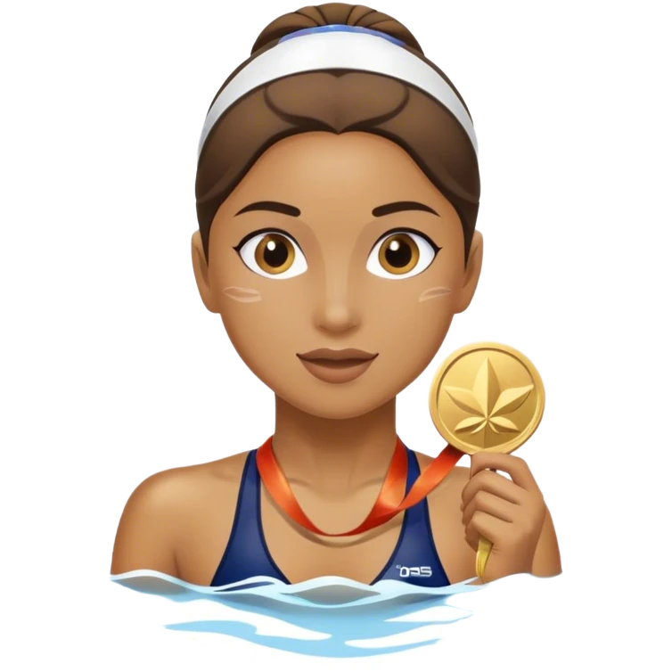girl swimmer with a medal for the firs place emoji