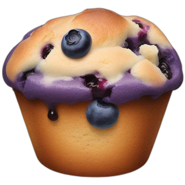 Licked blueberry muffin emoji