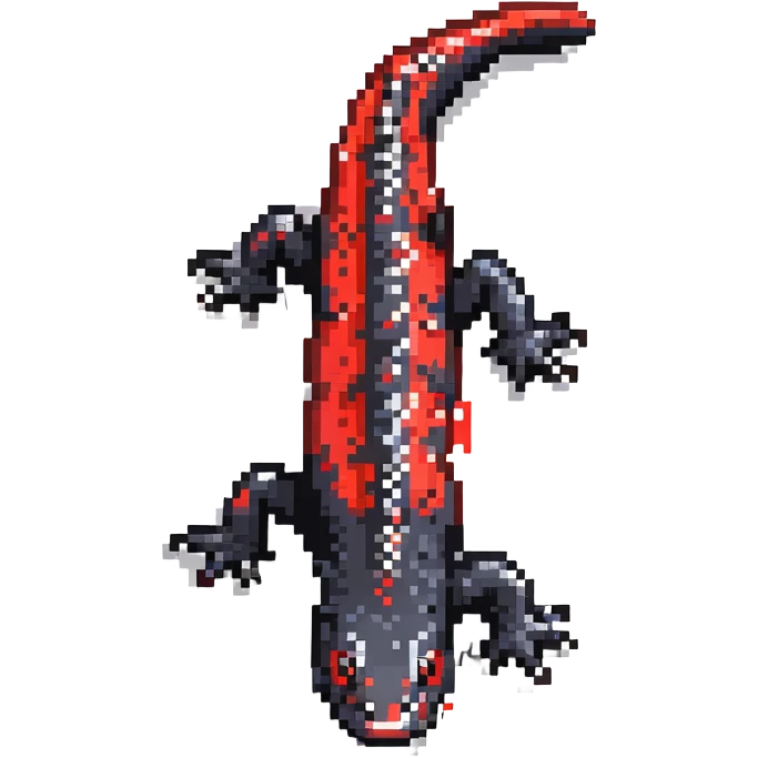 red-spotted salamander with black body and bright red spots emoji