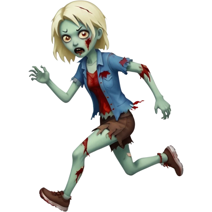 Zombie girl running emoji