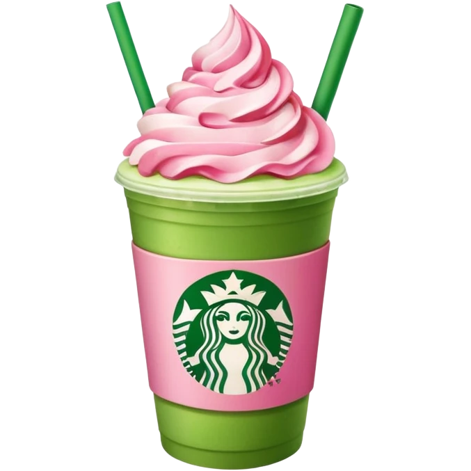 Make a starbucks matcha strawberry drink emoji
