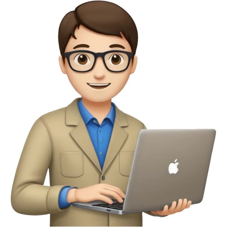 a programmer happy with a microsoft laptop emoji