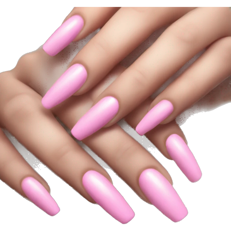 Long pink pretty nails emoji