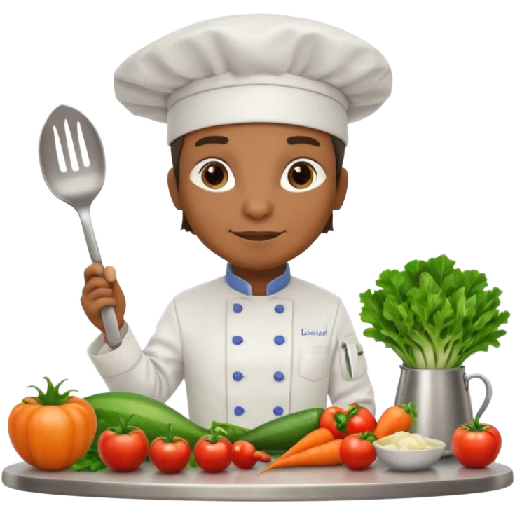 iguana chef with kitchen counter emoji