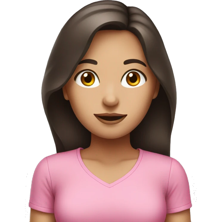 brunette girl in pink top emoji