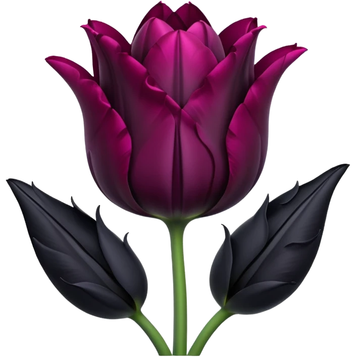 goth tulip with black petals, surrounded by mist emoji