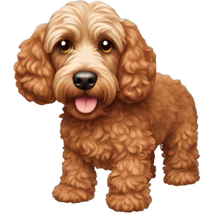 Red cockapoo dog emoji