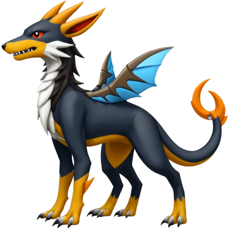 4-legged digitigrade landhai-gremz-wickerbeast-vernid-sergal-sharpedo-houndoom-hybrid-fusion-creature, full body emoji