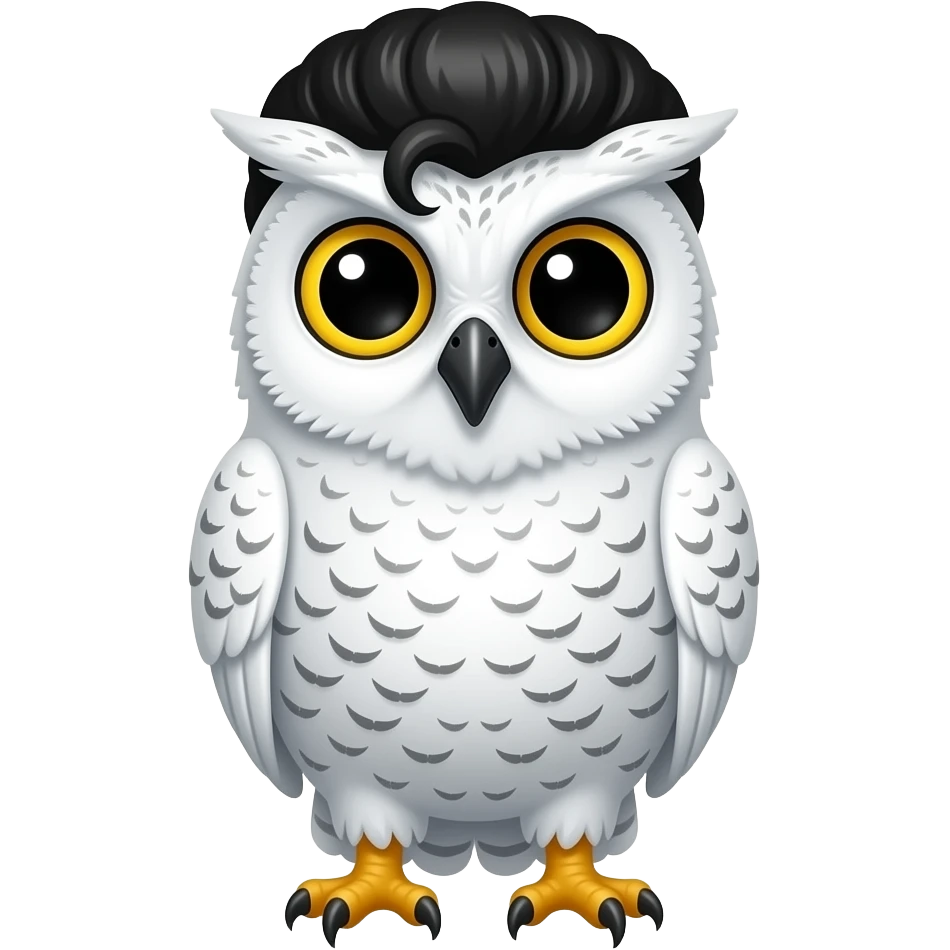 White owl elvis hair emoji