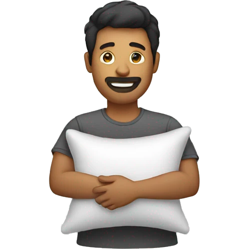 man holding a pillow emoji