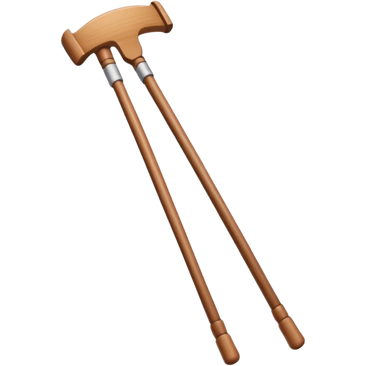 Crutch, cartoon illustration, with clean lines, no face on objects, white background emoji