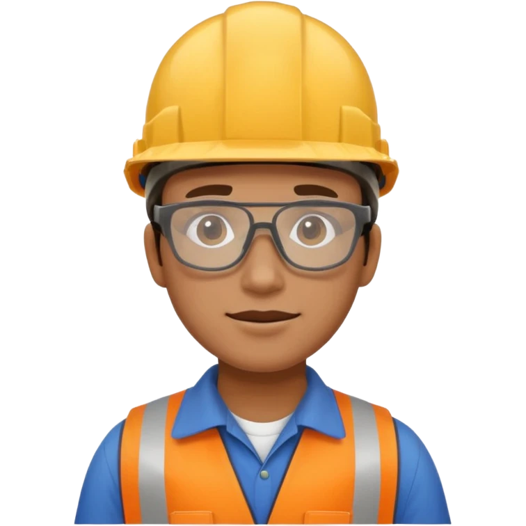 engineer in hard hat view from above emoji