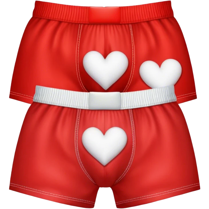red boxers with white hearts  emoji