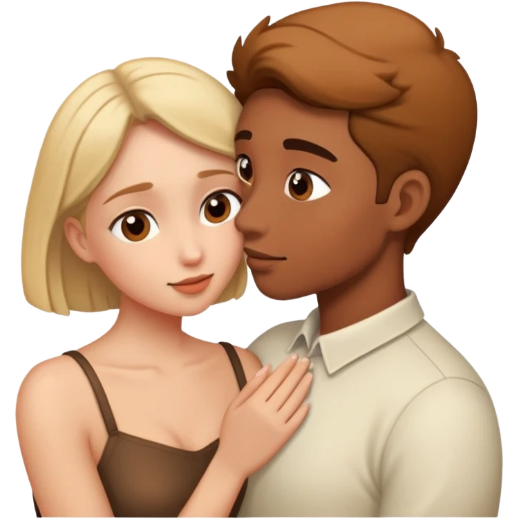 Two people sharing a secret, intimate moment of trust emoji