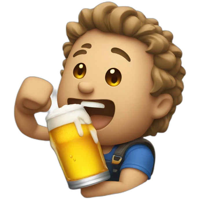 slamming a beer emoji