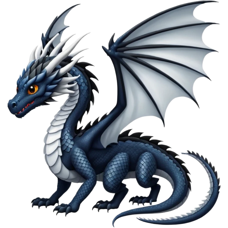 white and black wings dragon emoji
