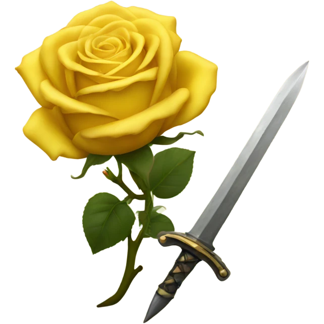 yellow roses with dagger emoji